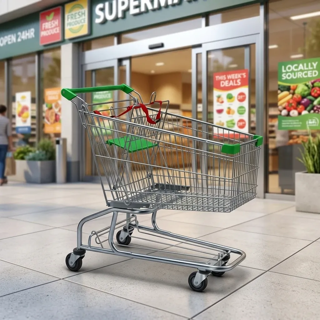 120L Supermarket Grocery Metal Hand Carts Trolleys Asian detail 3