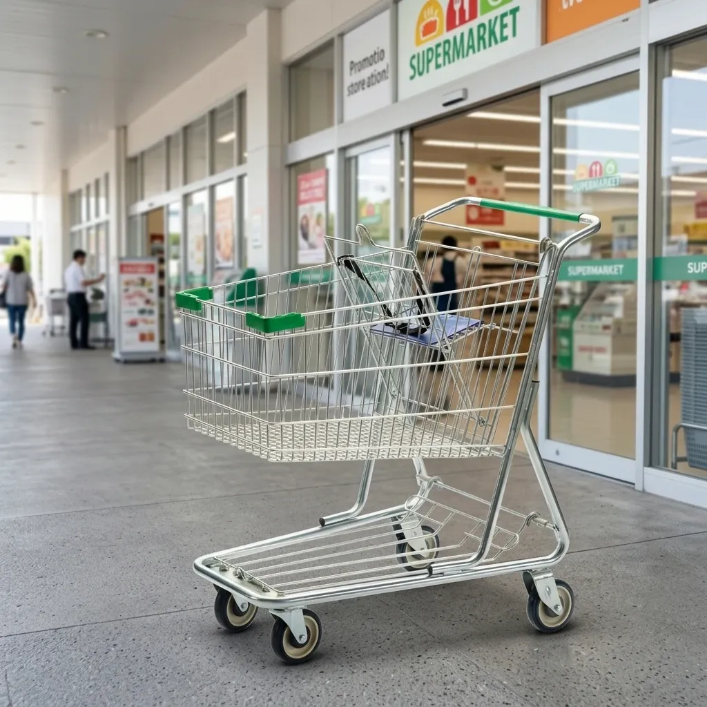 Supermarket Grocery Store American Style Heavy Duty 125L Shopping Trolley