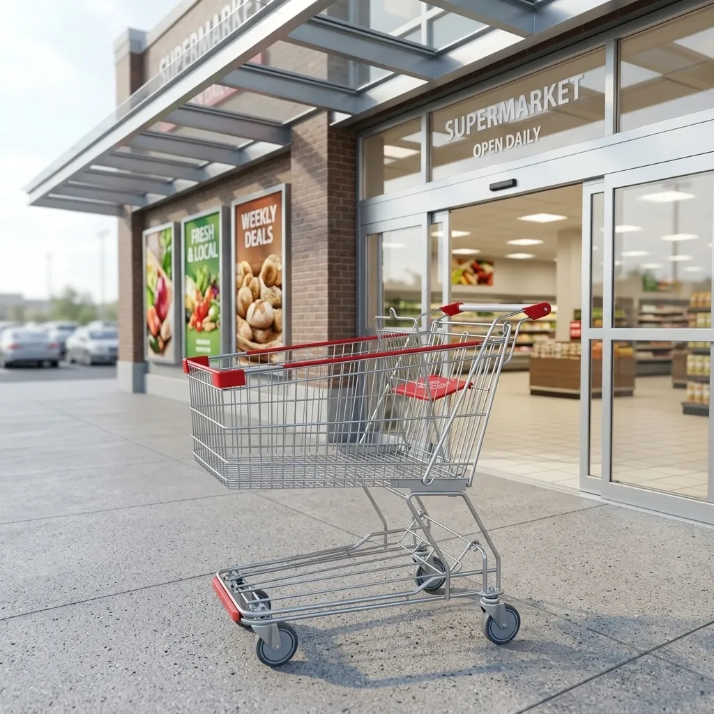 160L Supermarket Grocery Metal Hand Carts Trolleys Asian photo 2