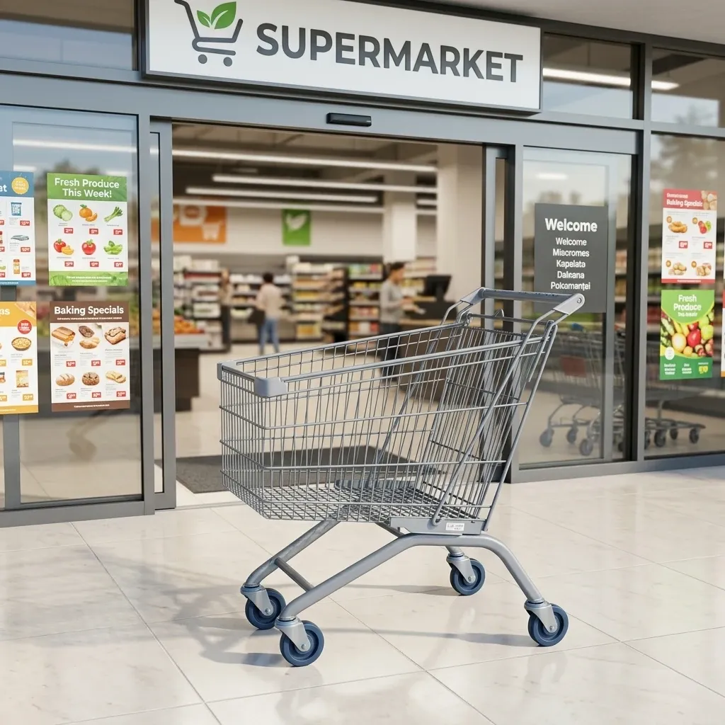 Grocery Super Market European Style Fan-shaped Shopping Trolleys (LPT-90250) photo 2