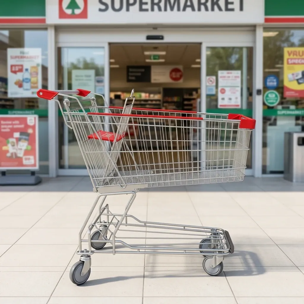 Shopping Mall Steel Supermarket Shopping Trolley photo 2