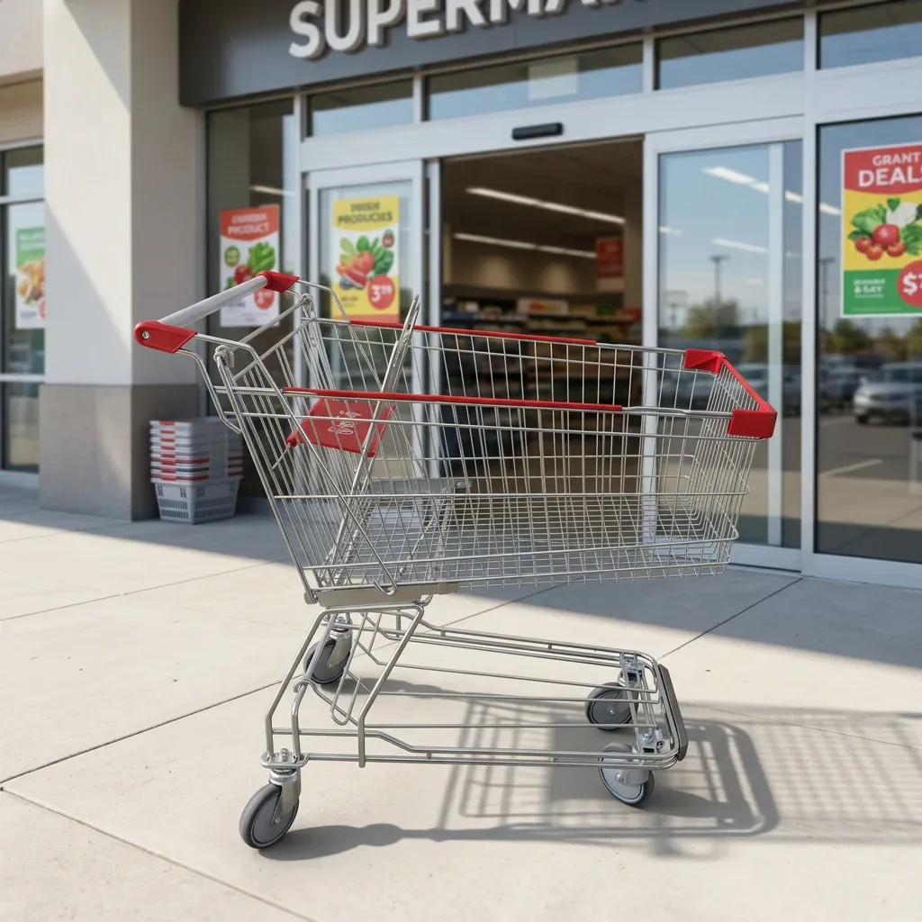 Metal Wire Supermarket Grocery Store Shopping Trolley photo 2