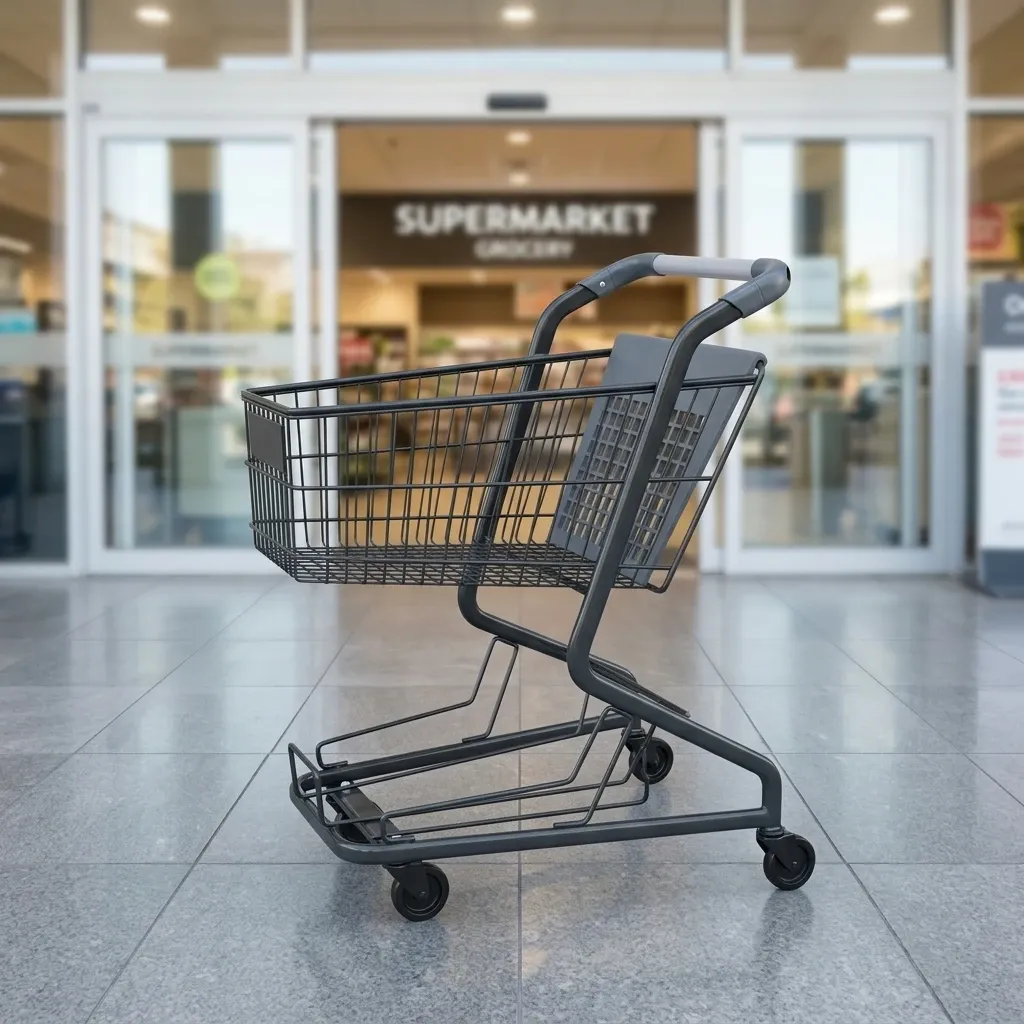 Supermarket Wire Basket Trolley with Convenience Features (LPT-07551)
