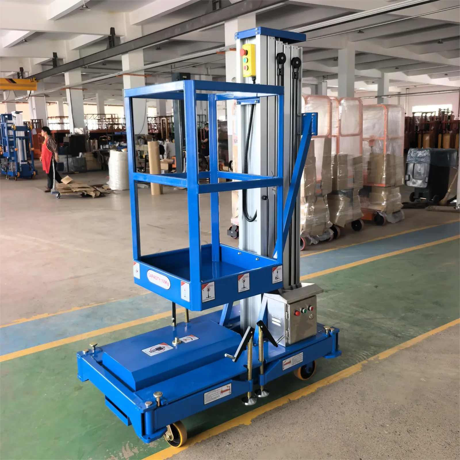 6m 8m 10m Single Mast Mobile Aluminium Aerial Work Platform detail 5