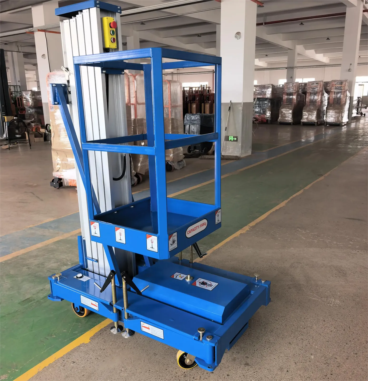 6m 8m 10m Single Mast Mobile Aluminium Aerial Work Platform photo 3
