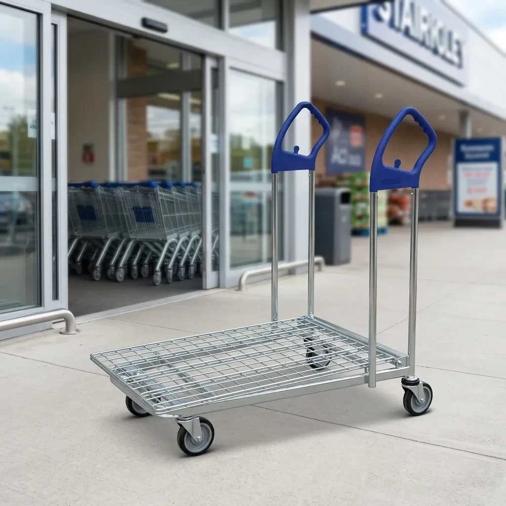 Work Warehouse Cart Loading Cargo Goods Transport Trolley photo 2
