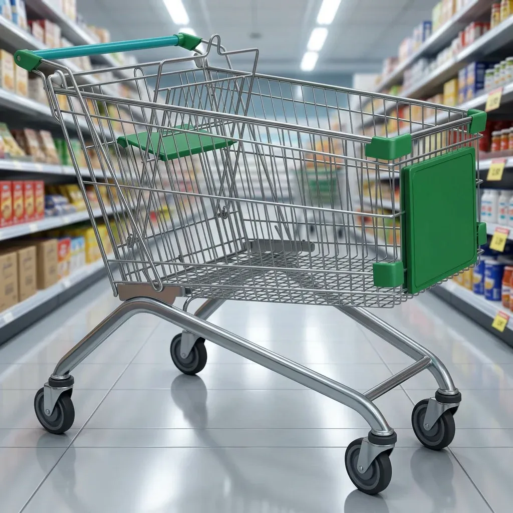 European Style Unfolding 4-Wheel Steel PP Plastic Wheels Hand Trolley