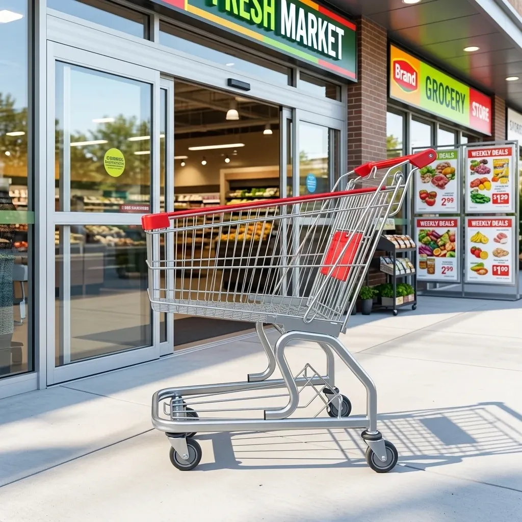 German Style Supermarket Shopping Trolley 100L Capacity