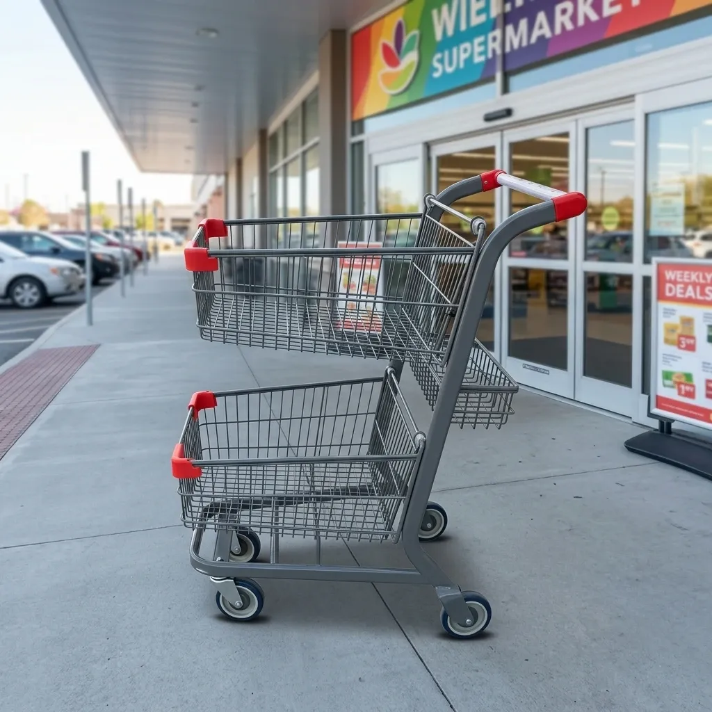 Double Basket Shopping Trolley