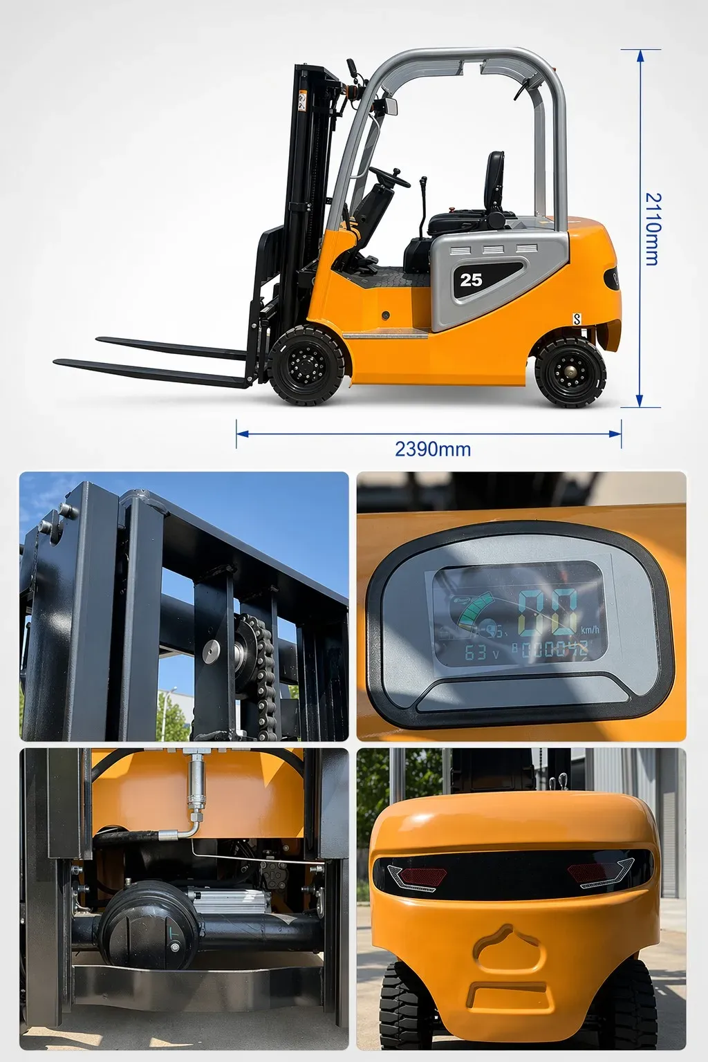 1.5T 2.5T 3T 3.5T Lithium Electric Forklift Truck Factory (LPT-01700) photo 4