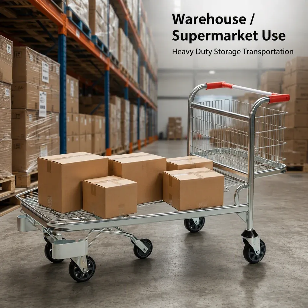 Heavy Duty Warehouse Trolley Platform Five-Wheel detail 1