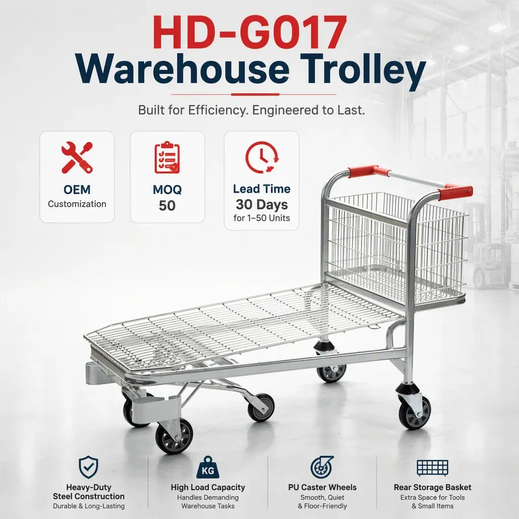 Heavy Duty Warehouse Trolley Platform Five-Wheel detail 3