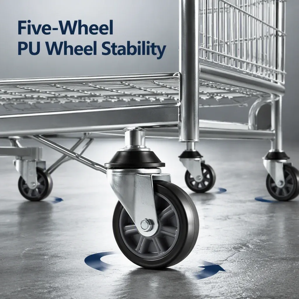 Heavy Duty Warehouse Trolley Platform Five-Wheel detail 6