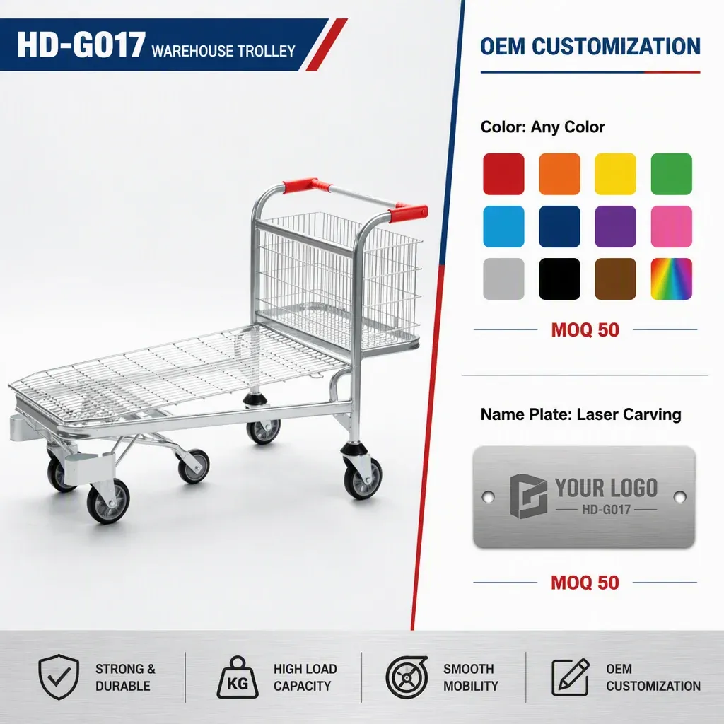 Heavy Duty Warehouse Trolley Platform Five-Wheel detail 9