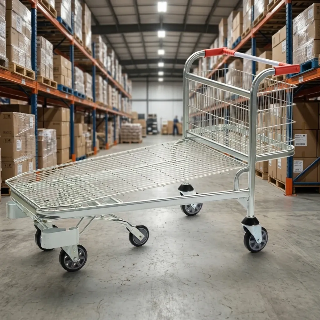 Heavy Duty Warehouse Trolley Platform Five-Wheel