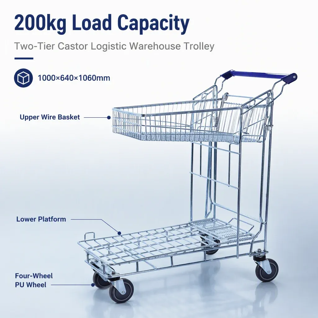 Castor Logistic Warehouse Trolley with 200 kg (LPT-24367) detail 4