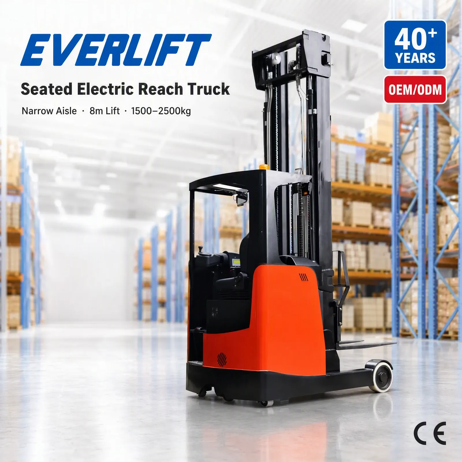 1.6T Double Scissor Reach Truck Double Reach Forklift 6m photo 1