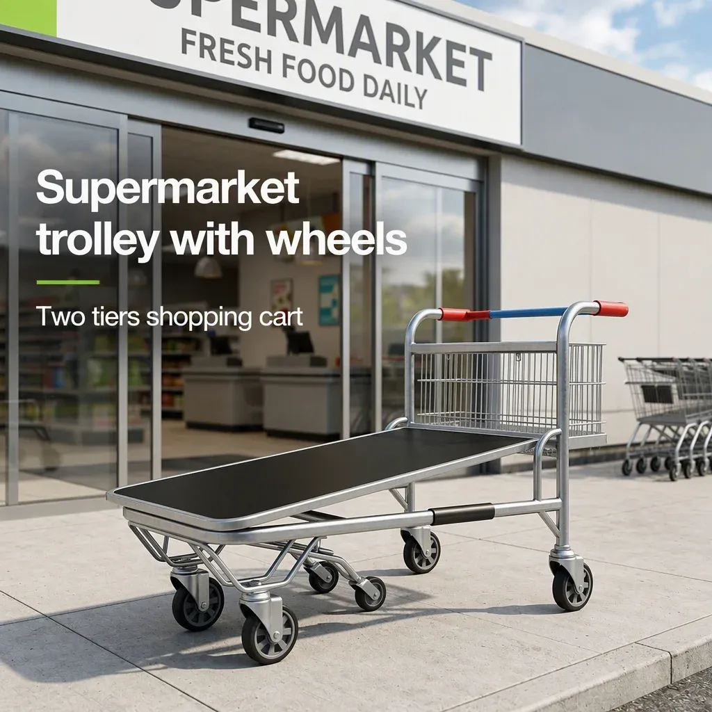 Heavy-Duty Wire Basket Picking Cart Cargo detail 3