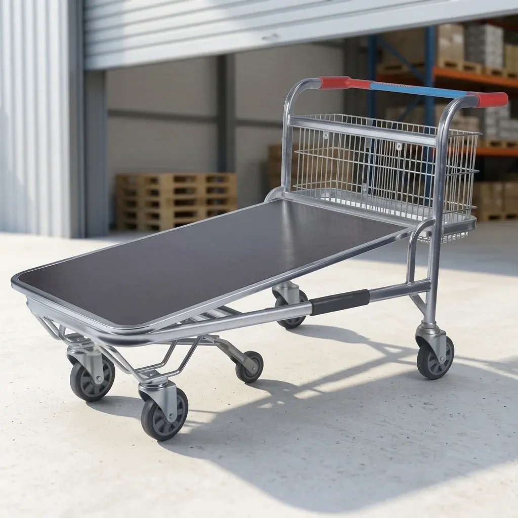 Heavy-Duty Wire Basket Picking Cart Cargo
