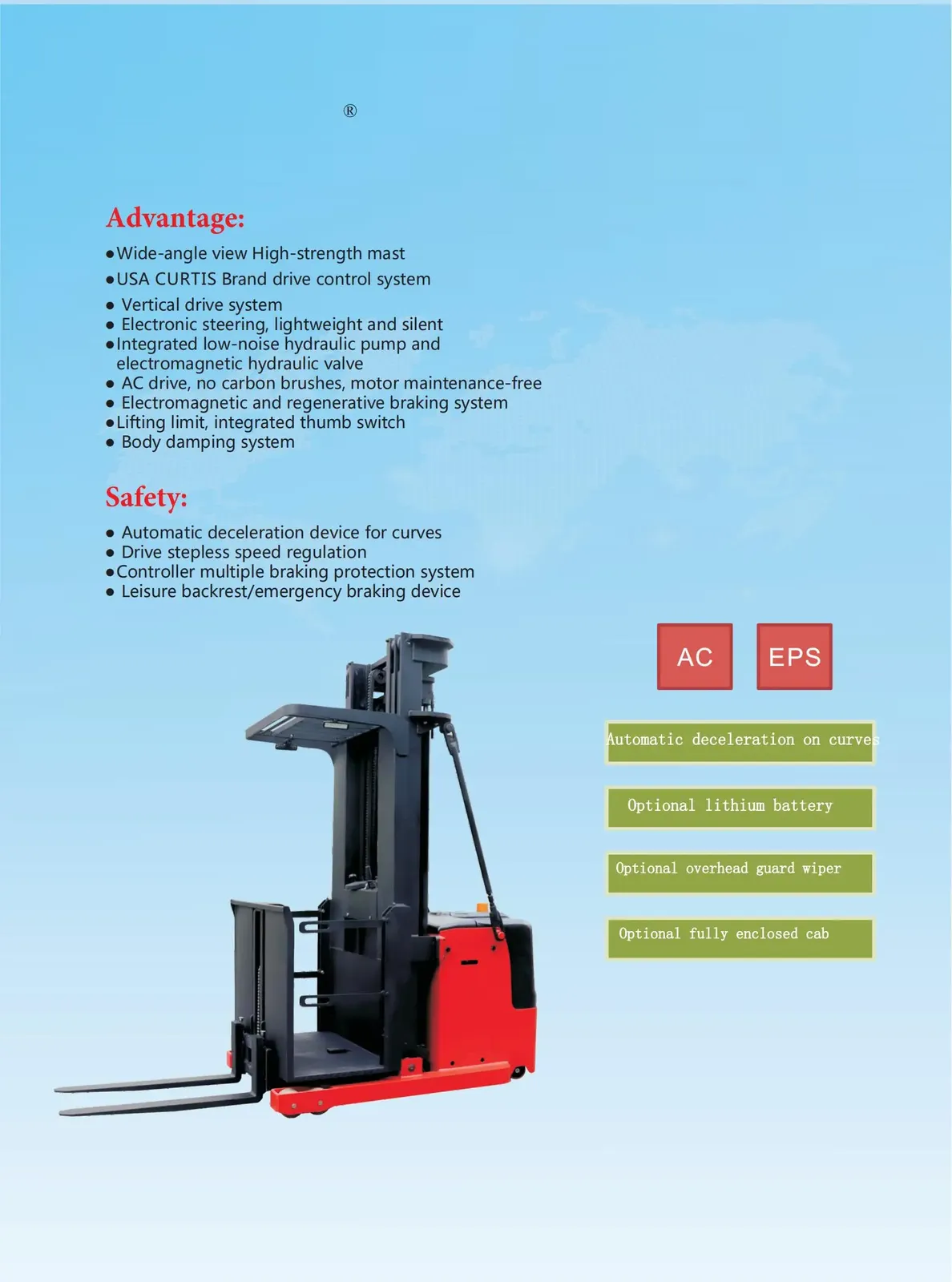Electric Order Picker Man up Forklift High Level Order Picker 0.8-1.5T detail 2