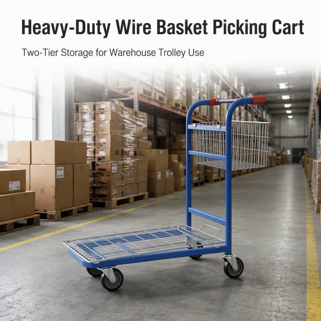 Heavy-Duty Wire Basket Picking Cart (LPT-85170) detail 1