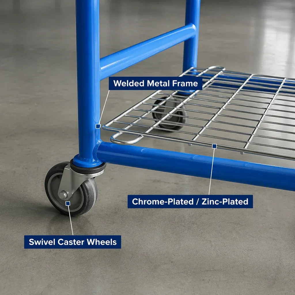 Heavy-Duty Wire Basket Picking Cart (LPT-85170) detail 3