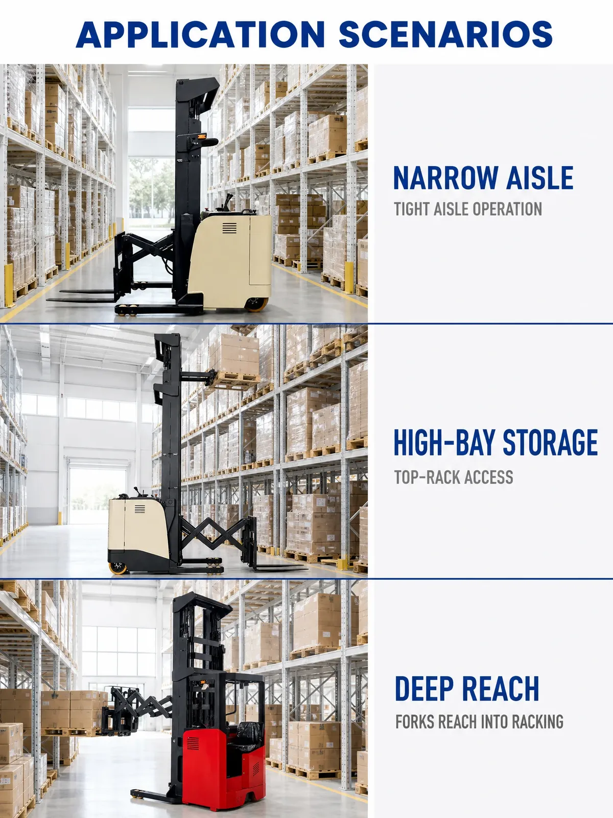 1.5Ton 2Ton 2.5Ton Narrow Aisle Deep Reach Truck detail 6