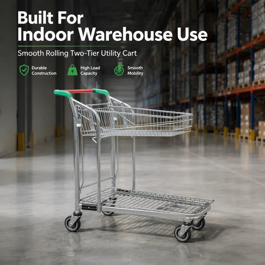Heavy Duty Wire Mesh Unfolding Cart with 4 detail 1