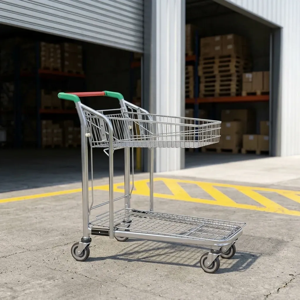 Heavy Duty Wire Mesh Unfolding Cart with 4