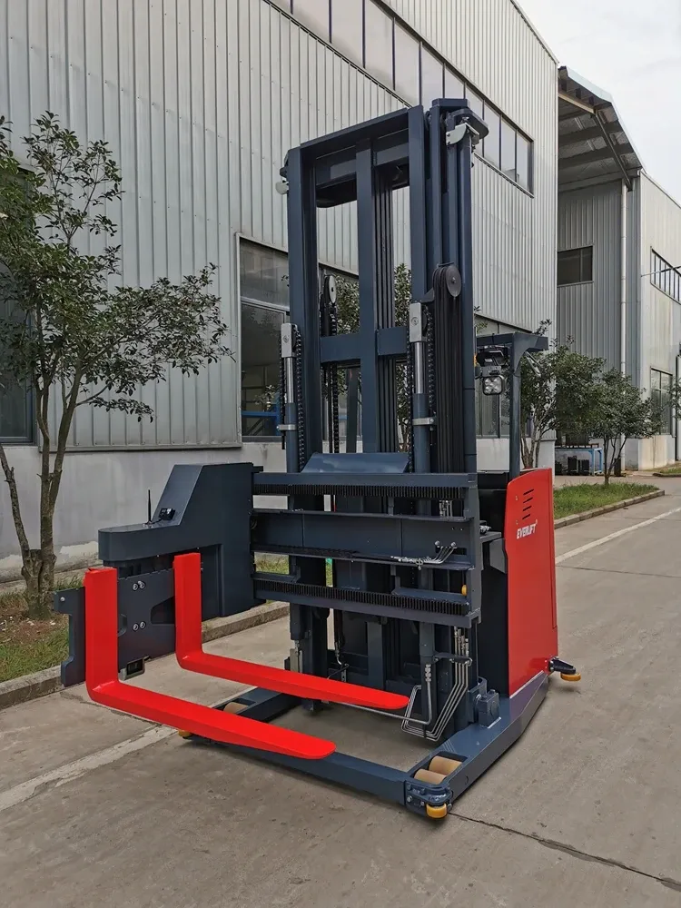 3m-10m Height Battery Operated Electric 2Ton 3 Way Pallet Stacker photo 4