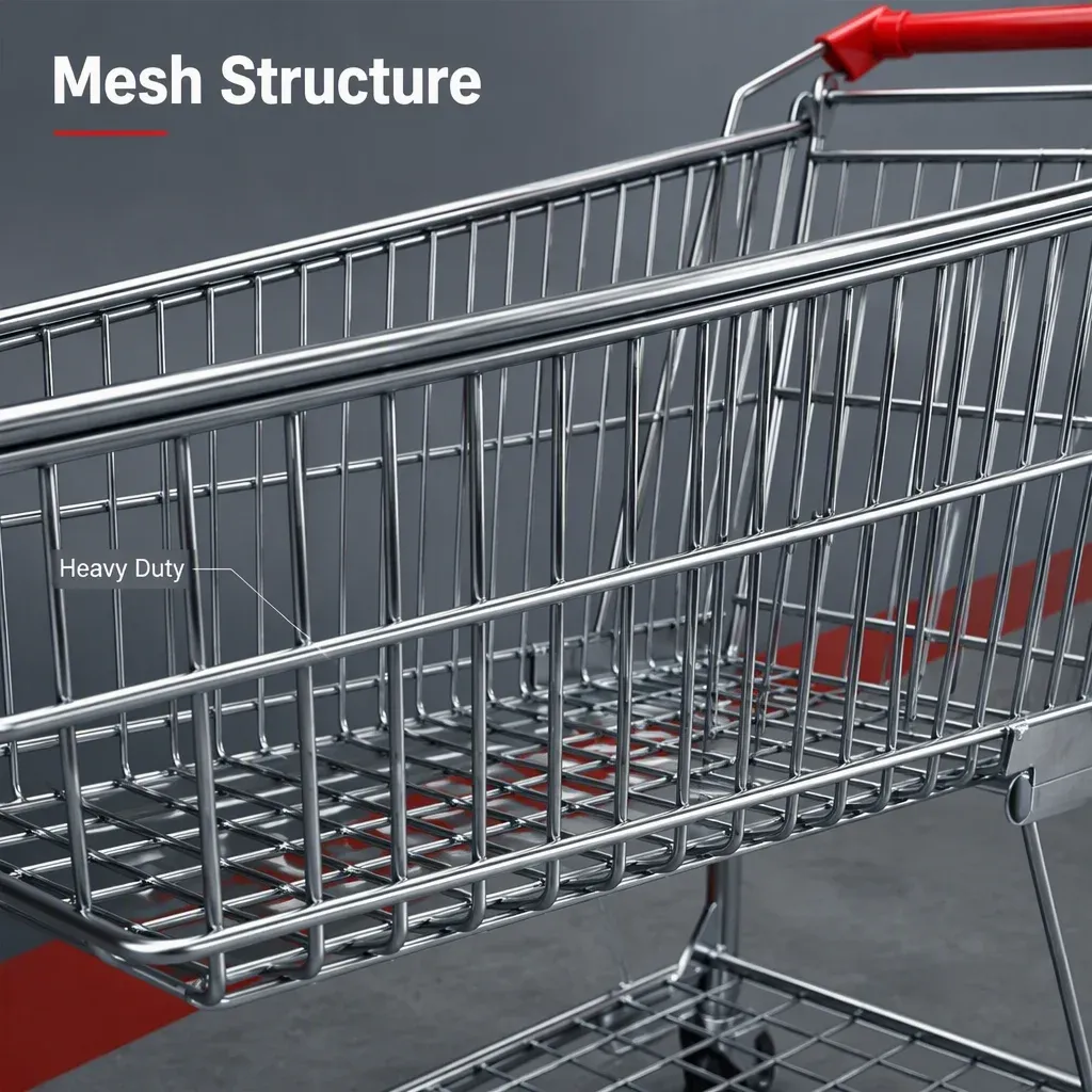 Metal Cart with Mesh Structure Heavy Duty detail 2