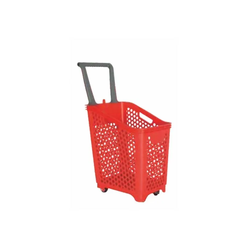 Plastic 2-Wheel Rolling Shopping Trolley with Pull Handle (LPT-84298) photo 3