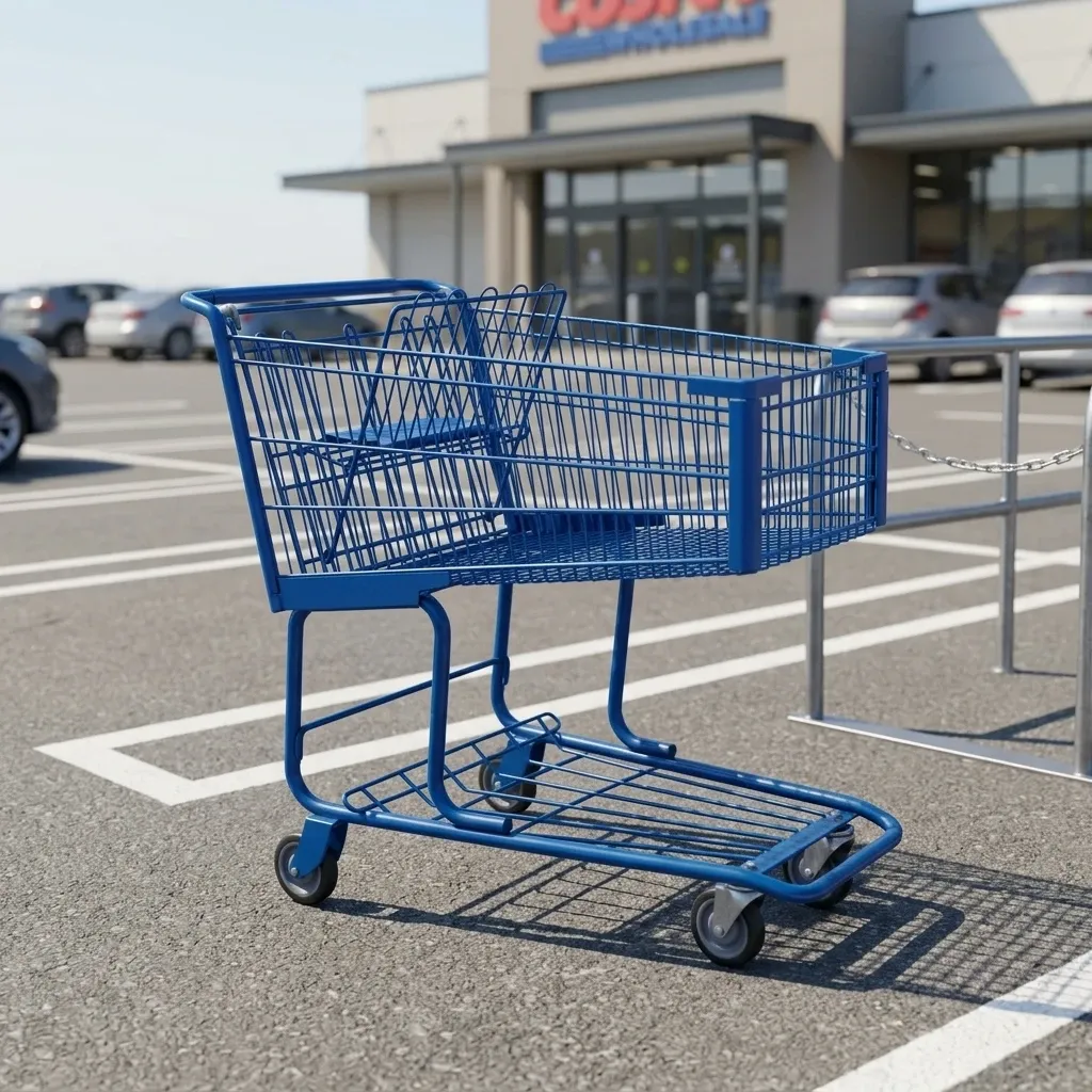 American Style Platform Mesh Zinc Plated Aluminium Shopping Trolley (LPT-95194)