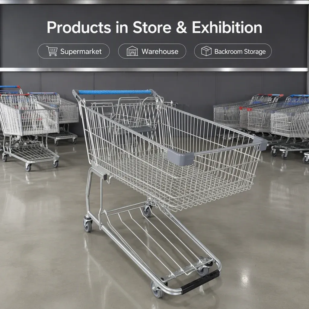 Heavy-Duty Mesh Wire Basket Picking Cart detail 10