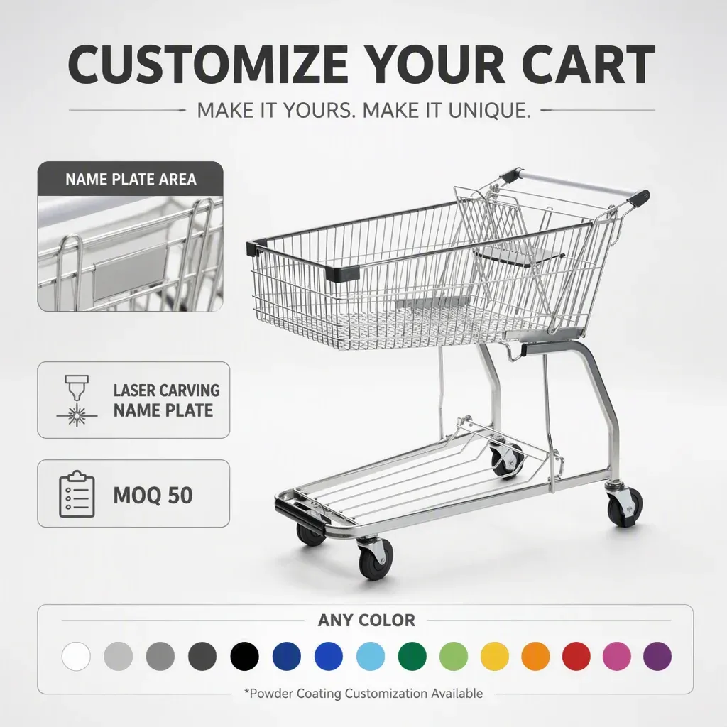 Heavy-Duty Mesh Wire Basket Picking Cart detail 6