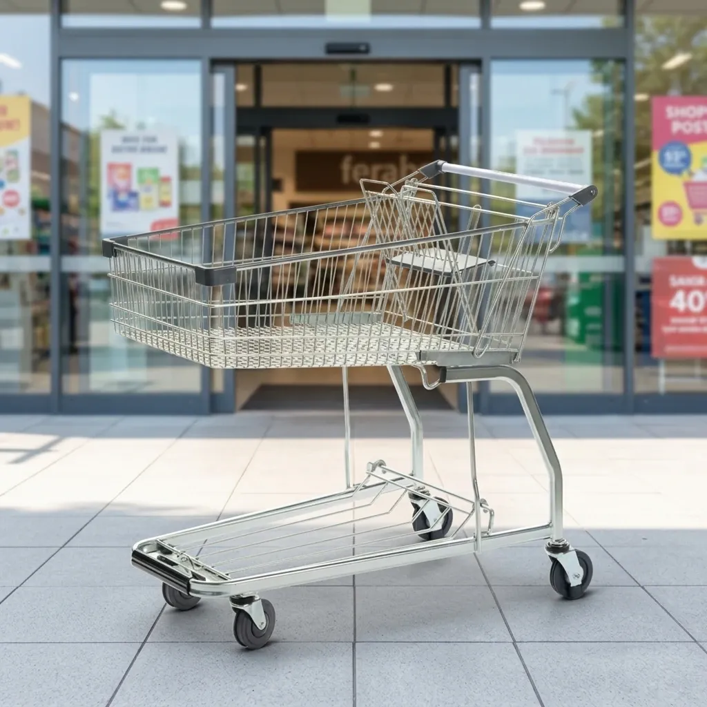 Heavy-Duty Mesh Wire Basket Picking Cart