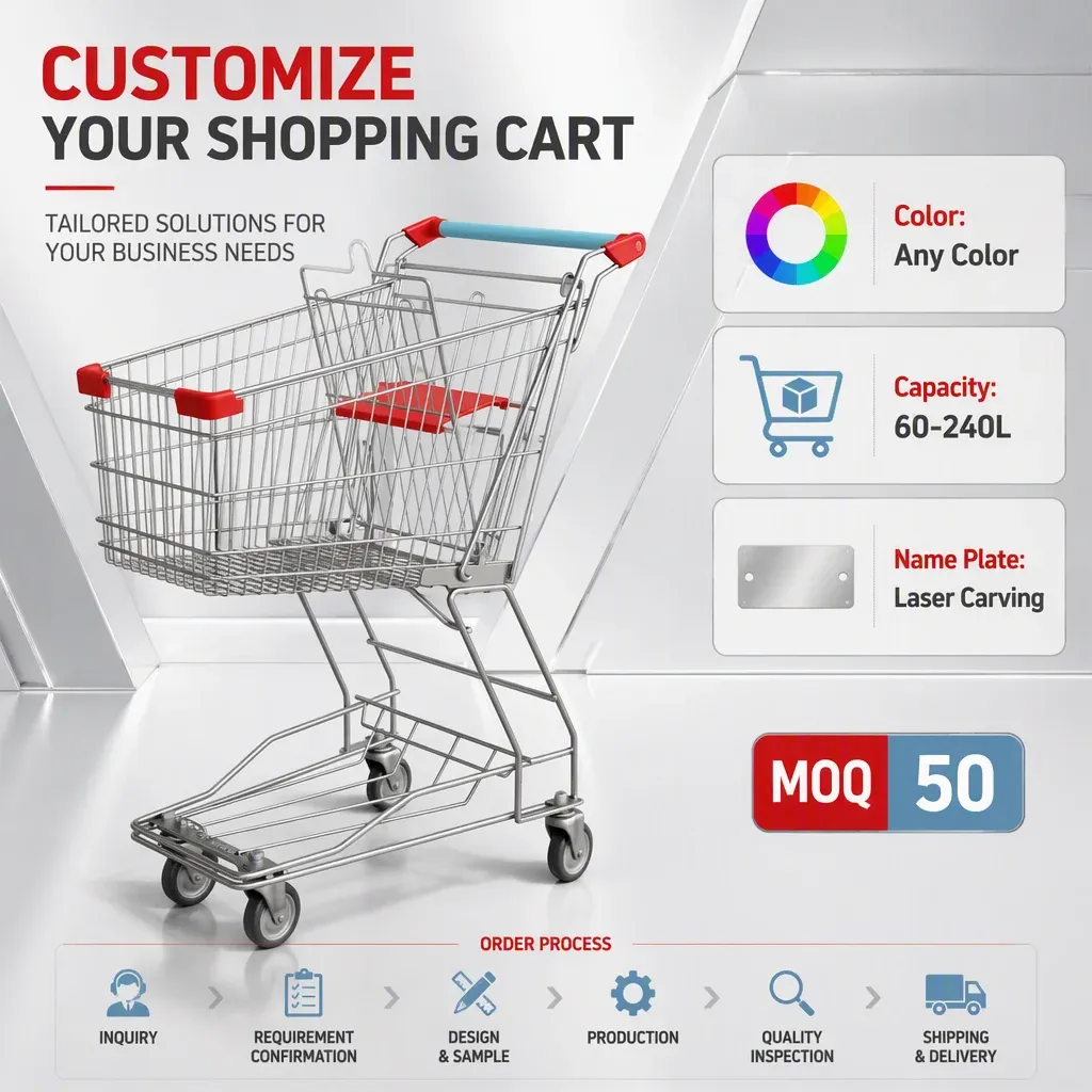 Lightweight Mesh Asian Shopping Trolley with 5 detail 7