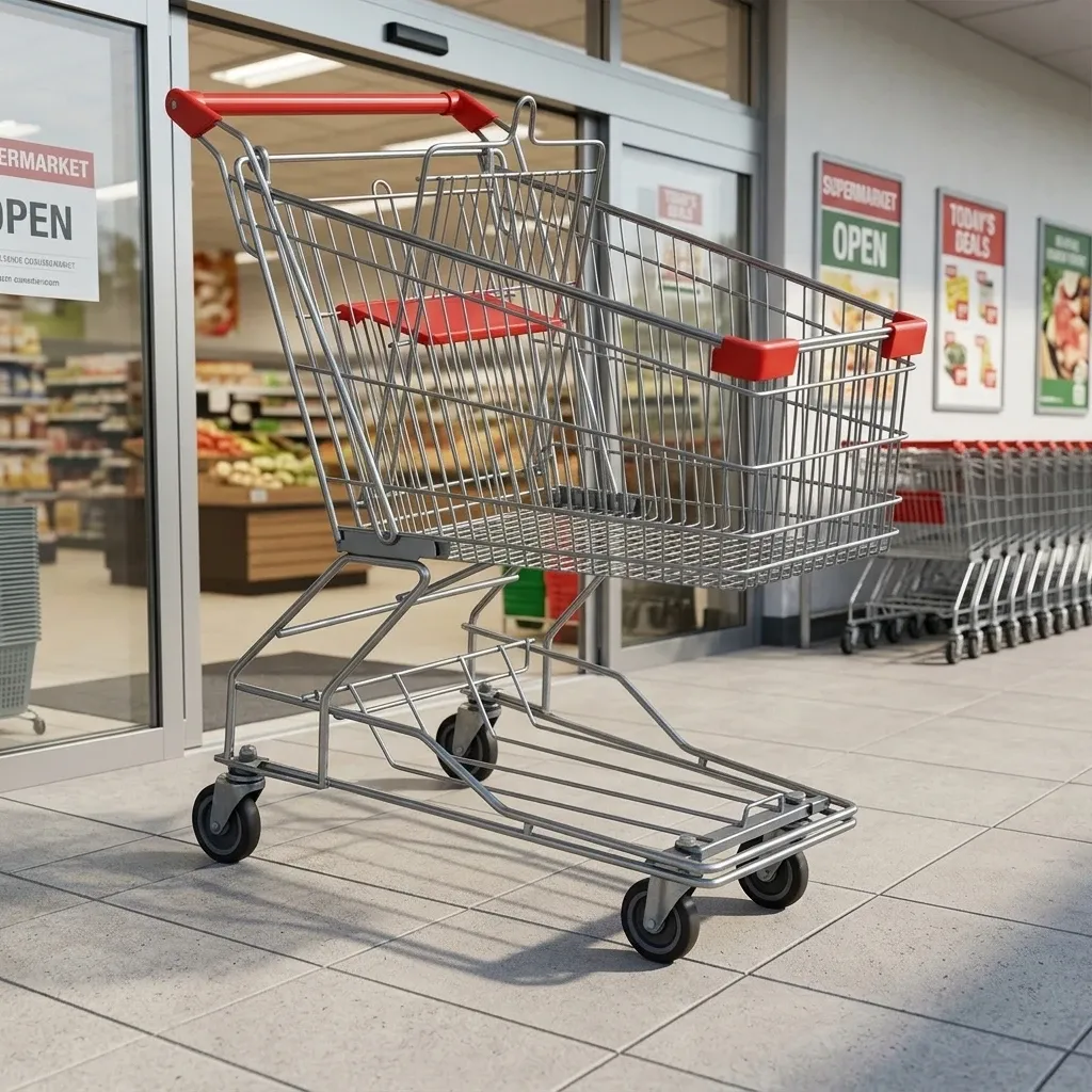 Asian 80L Mesh Lightweight Unfolding Grocery Shopping Trolley