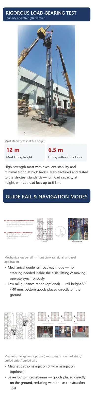3 Way Forklift Vna Truck High Pallet Stacker 12m Reach detail 9
