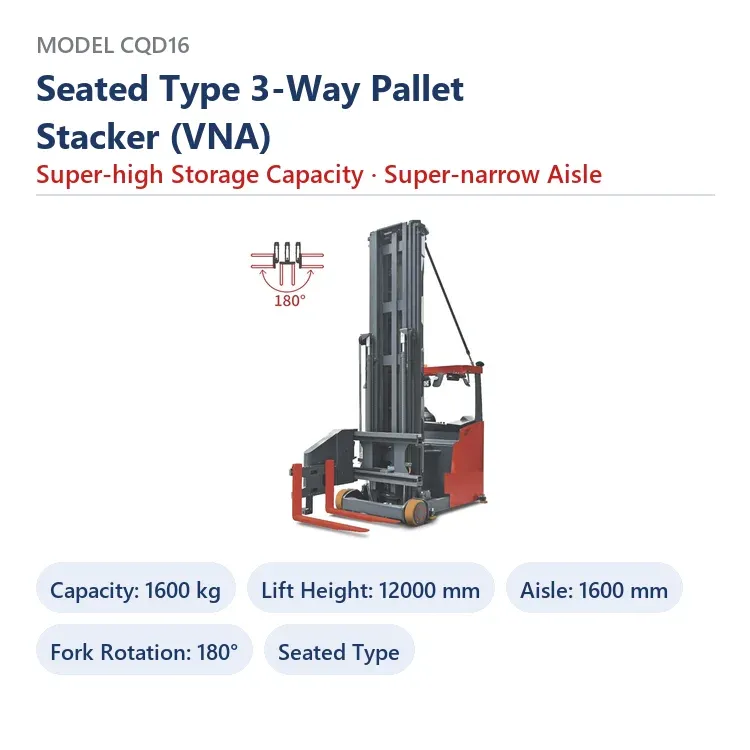 3 Way Forklift Vna Truck High Pallet Stacker 12m Reach photo 2