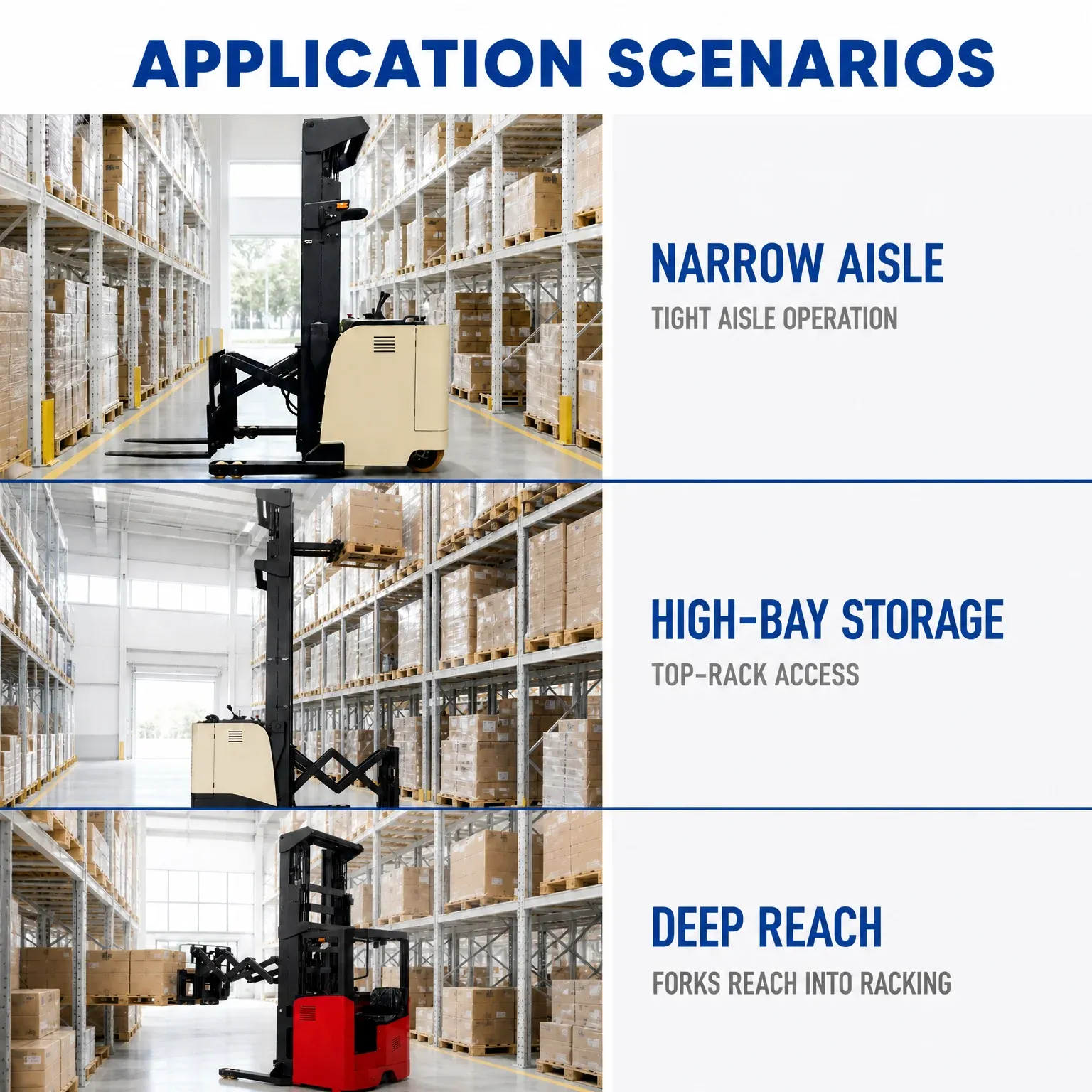 1.6 t Seated-on Narrow Forklift Double Deep Pellet photo 5