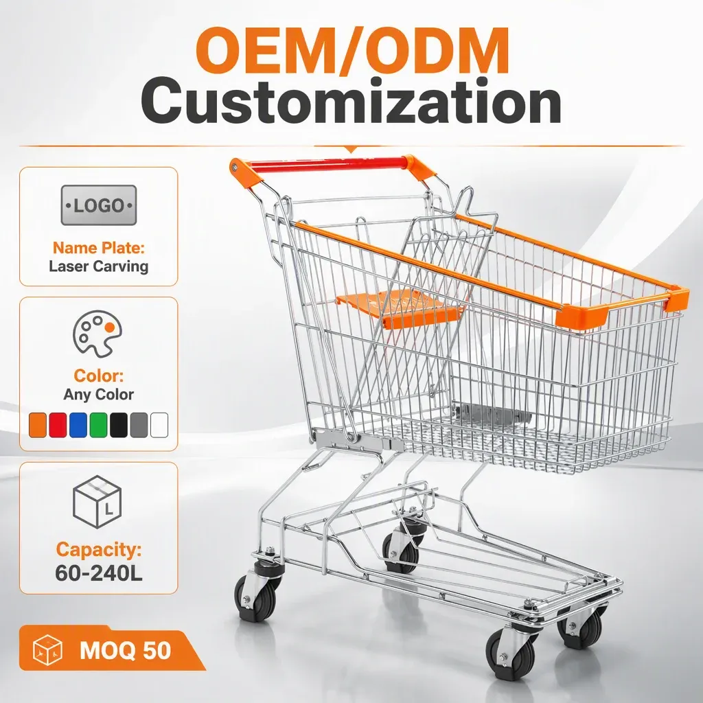 100L Asian Style Convenience Grocery Store Shopping Trolley detail 5