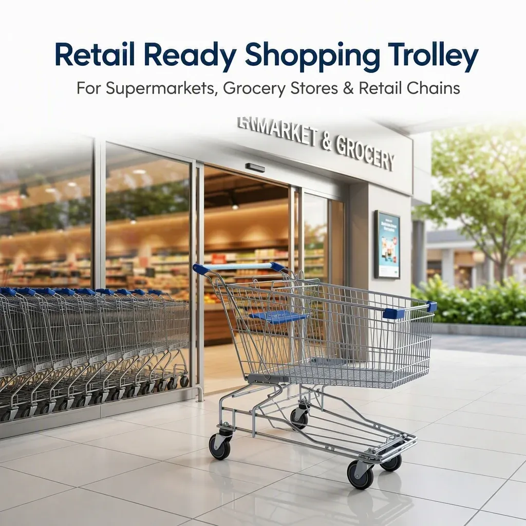 180L Asian Big Size Mesh Folding Shopping Trolley detail 1
