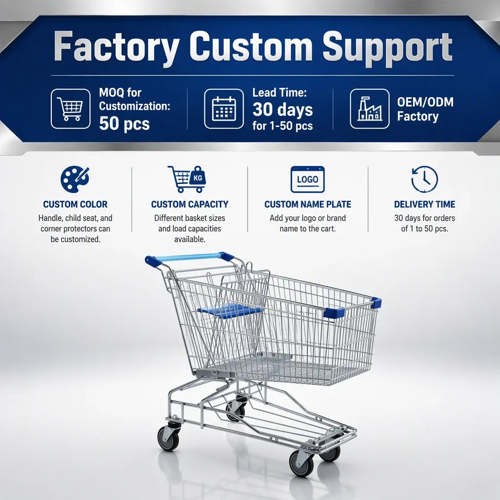 180L Asian Big Size Mesh Folding Shopping Trolley detail 7
