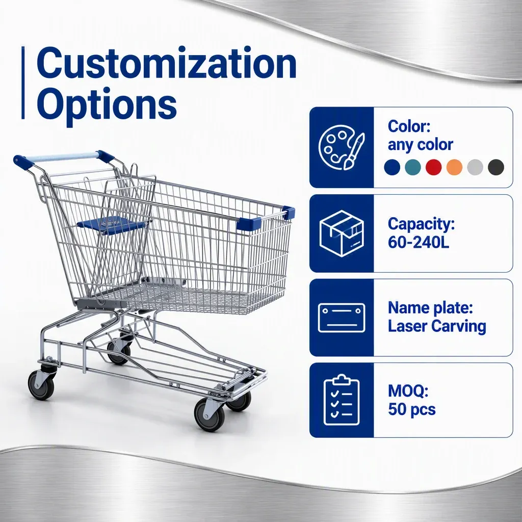 180L Asian Big Size Mesh Folding Shopping Trolley detail 8