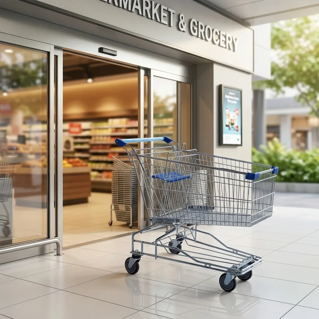 180L Asian Big Size Mesh Folding Shopping Trolley