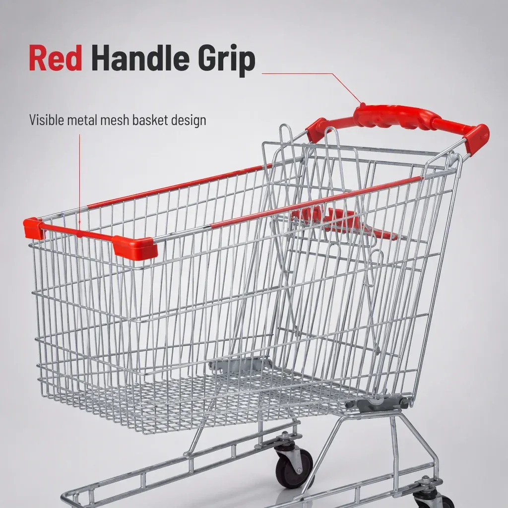 200L Australian Standard Mesh Folding Shopping Trolley detail 5