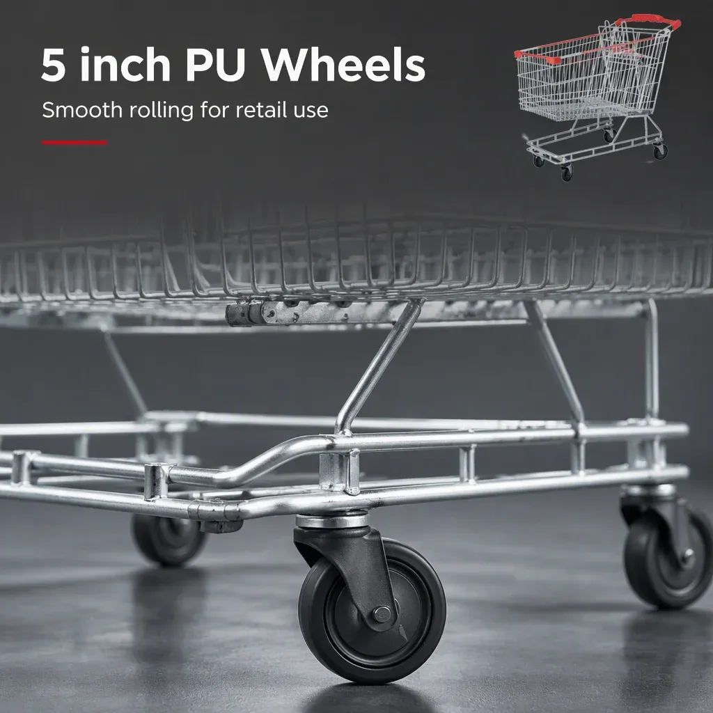 200L Australian Standard Mesh Folding Shopping Trolley detail 6