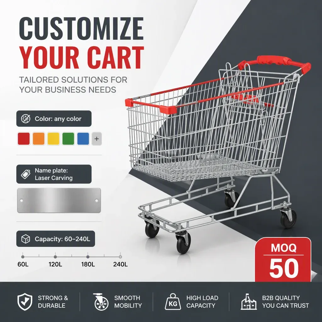 200L Australian Standard Mesh Folding Shopping Trolley detail 8