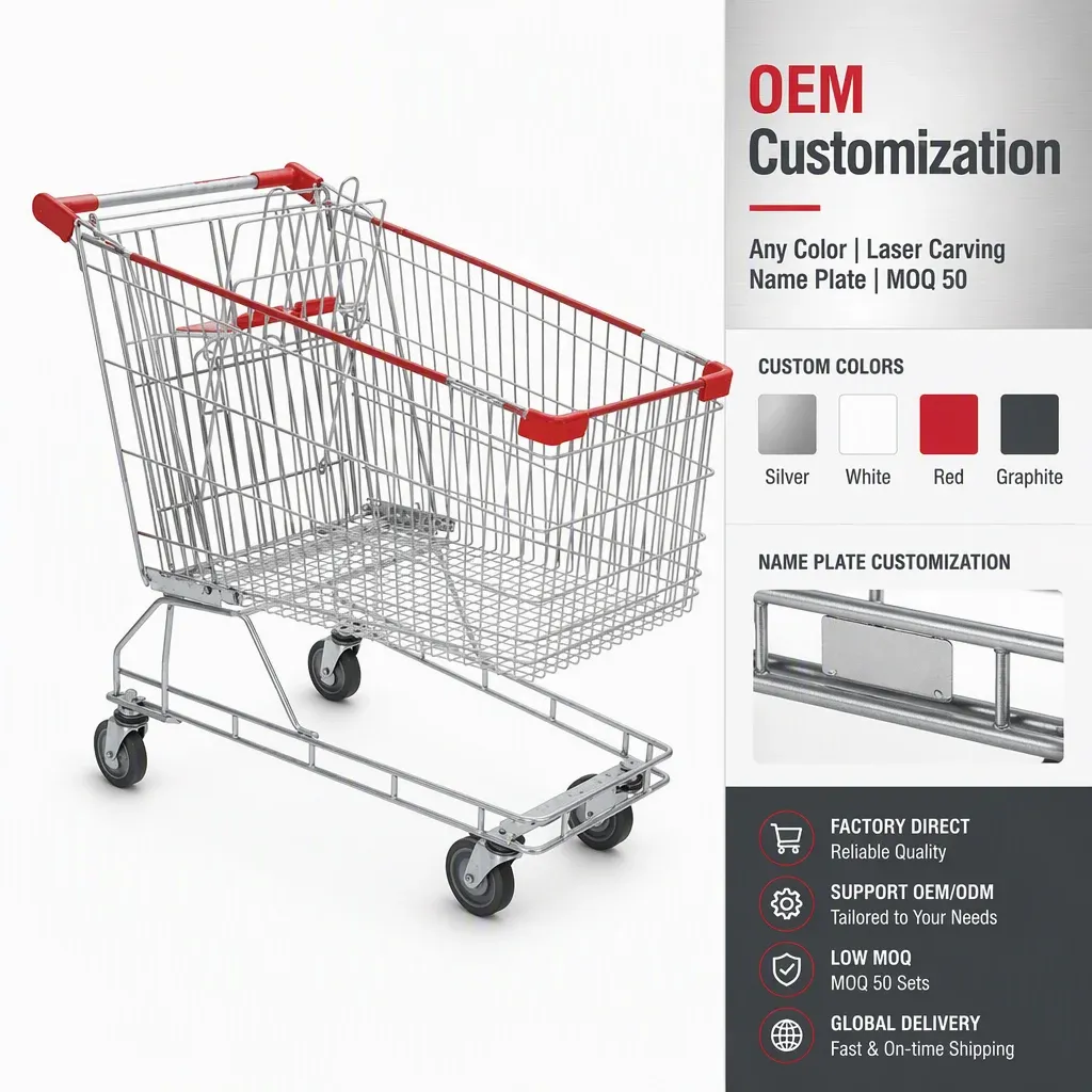 Australian Standard Folding Mesh Supermarket Shopping Trolley detail 5